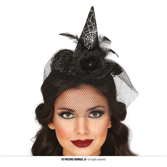 DIADEMA GORRITO BRUJA CON VELO image 0