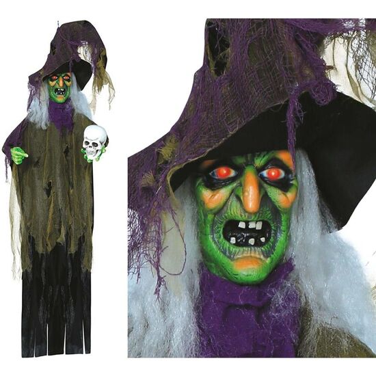 COLG. BRUJA CON CALAVERA, LUZ, SON.Y MOV.180 CMS image 0