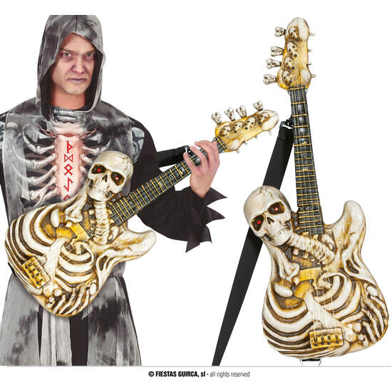 GUITARRA ESQUELETO CON LUZ Y SONIDO, 58 CMS image 0