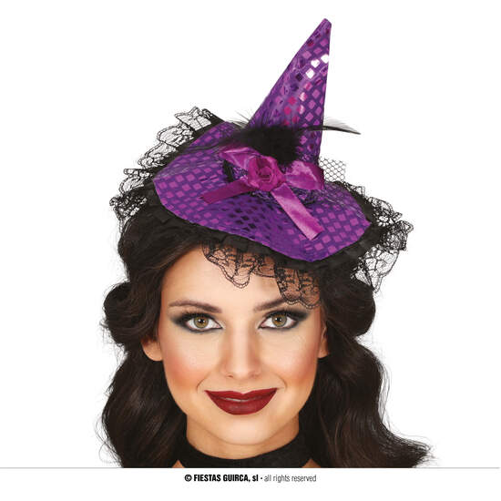 DIADEMA GORRITO BRUJA LILA image 0