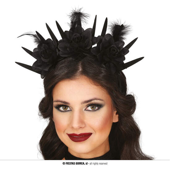 DIADEMA FLORES NEGRAS image 0