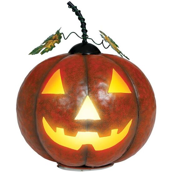 CALABAZA METALICA CON LUZ, NARANJA, 16 CMS image 0