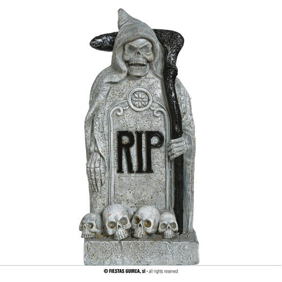 LAPIDA CON MUERTE POLIRESINA 19X10 CMS image 0