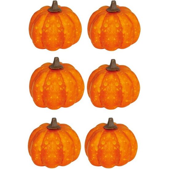 SET 6 CALABAZAS NARANJAS LACADAS 3.5 CMS image 0
