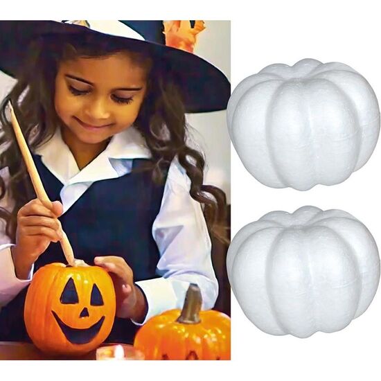 2 CALABAZAS BLANCAS PARA DECORAR 10 CMS image 0