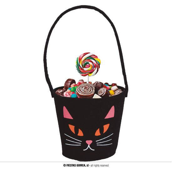CUBO CALABAZA FIELTRO NEGRA GATO 13X10 CMS image 0