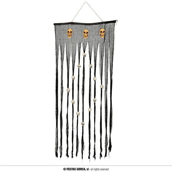 CORTINA NEGRA CALAVERAS 90X180 CMS image 0