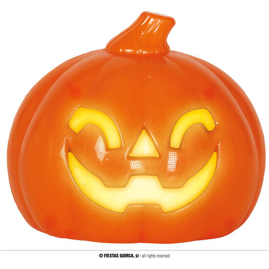 CALABAZA CON LUZ,  PLASTICO, 10 CMS. image 0