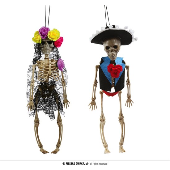 COLGANTES ESQUELETOS SURTIDOS MEXICANOS, 40 CMS image 0