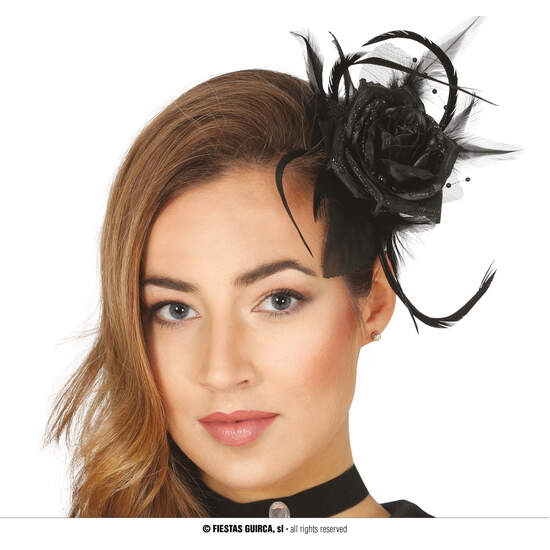 FLOR NEGRA PARA PELO CON CLIPS image 0