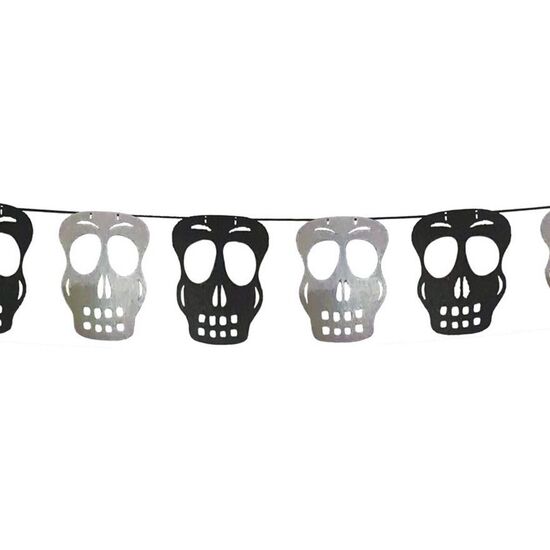 GUIRNALDA CALAVERAS BLANCAS Y NEGRAS 275 CMS image 0