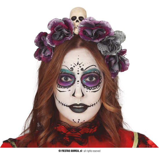 DIADEMA FLORES GRISES image 0