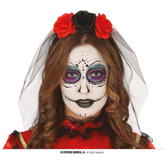 DIADEMA FLORES CON VELO INFANTIL image 0