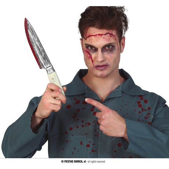 CUCHILLO COCINA CON SANGRE 33 CMS. image 0