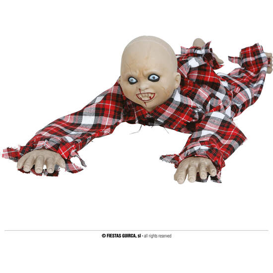 NIÑO ZOMBIE ARRASTRANDOSE LUZ SON Y MOV 90 CMS image 0
