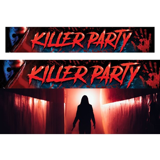 LETRERO "KILLER PARTY" TELA 290X50 CM image 0