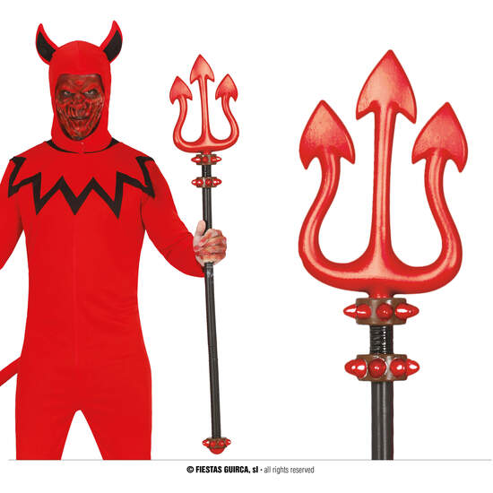 TRIDENTE ROJO DEMONIO DESMONTABLE 100 CM image 0