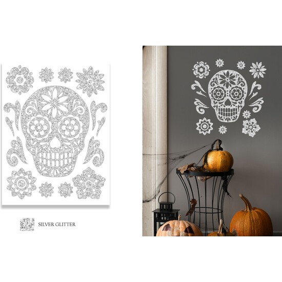 ADHESIVO GLITTER CALAVERA 30X40 CM image 0