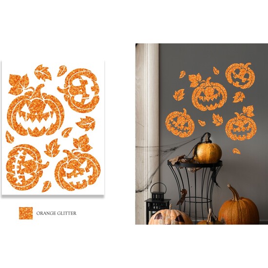 ADHESIVO, CALABAZA, EFECTO GLITTER, 30X40 CM image 0