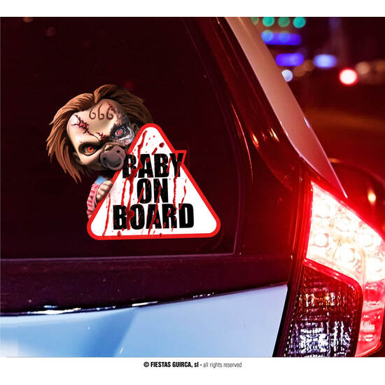 LETRERO ADHESIVO BABY ON BOARD, 20X20 CMS image 0