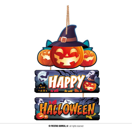 LETRERO HAUNTED HOUSE 36X23 CM MADERA image 0