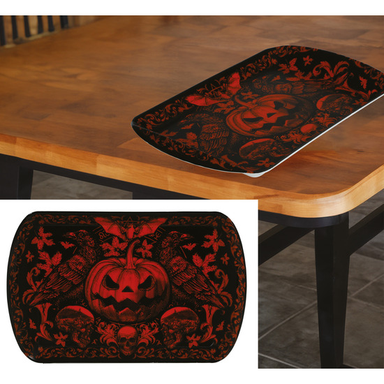 BANDEJA CALABAZA GOTICA, 39X24 CM, PLASTICO image 0