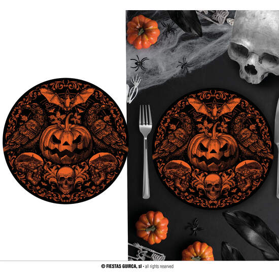 BOLSA 6 PLATOS CALABAZA GOTICA 23 CM image 0