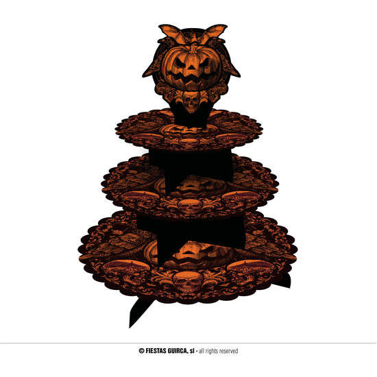 BANDEJA 3 PISOS CALABAZA GOTICA, 40X30 CMS image 0