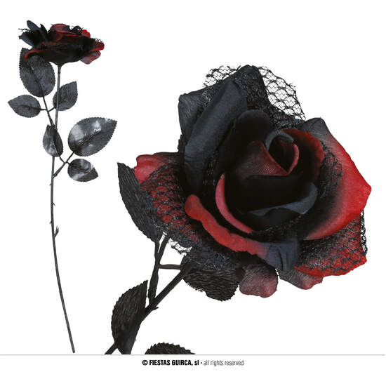 FLOR ROJA Y NEGRA, 40 CMS image 0