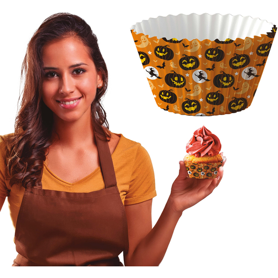 50 PCS PAPEL CUPCAKE CALABAZA 5 CM image 0
