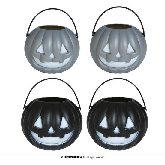 4 CALABAZAS SURTIDAS NEGRAS Y GRISES, 5X6 CMS image 0