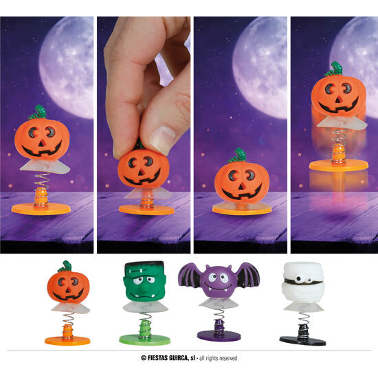 BOLSA 4 MUÑECOS SALTARINES HALLOWEEN, 4.5 CMS image 0