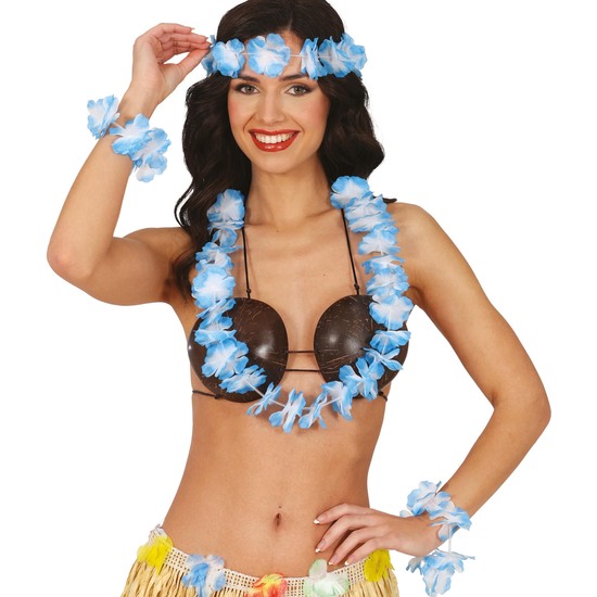 CONJUNTO HAWAI 4 PCS AZUL, ADULTA image 0