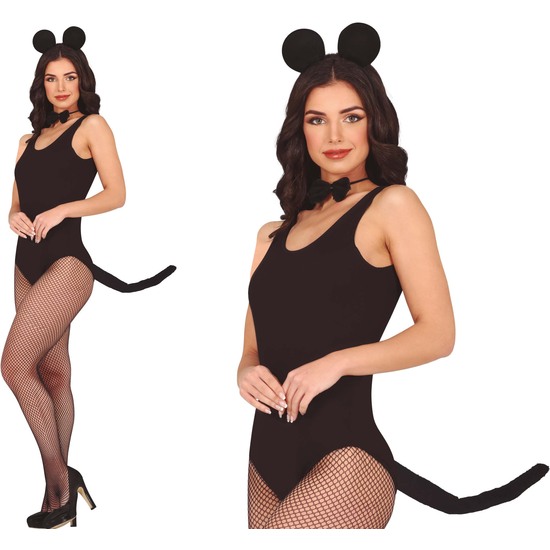 CONJUNTO RATONCITA DIADEMA LAZO Y COLA, ADULTA image 0