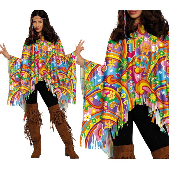 PONCHO HIPPIE, ADULTA image 0