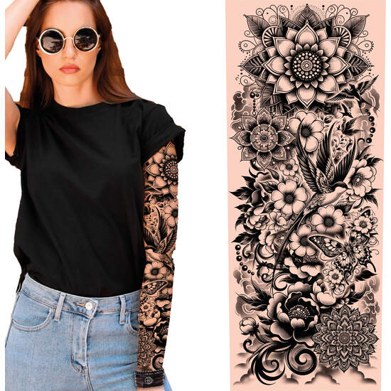 MANGA TATUAJE BLANCO Y NEGRO, ADULTO image 0