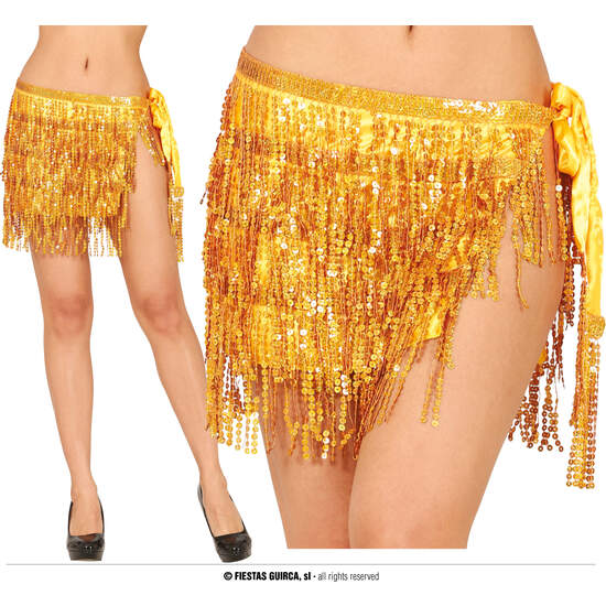 FALDA DE CINTURA LENTEJUELAS ORO, ADULTA image 0