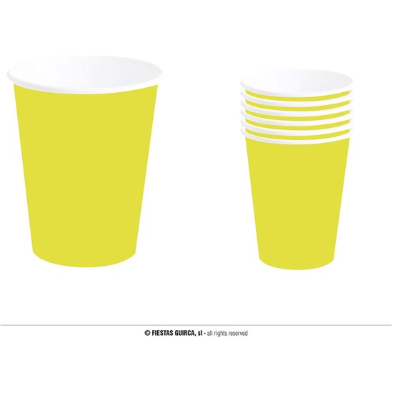 BOLSA 6 VASOS NEON AMARILLO 240 ML 9 CMS image 0