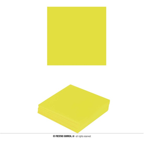 BOLSA 20 SERVILLETAS NEON AMARILLO 16X16 CMS image 0