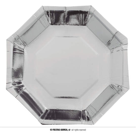 BOLSA 6 PLATOS PLATA OCTOGONAL 23 CMS image 0