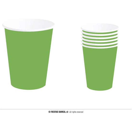 BOLSA 6 VASOS NEON VERDE 240 ML 9 CMS image 0