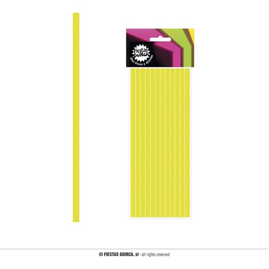 BOLSA 12 PAJITAS NEON AMARILLO 6X200 MM image 0
