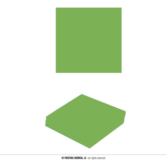 BOLSA 20 SERVILLETAS NEON VERDE 16X16 CMS image 0