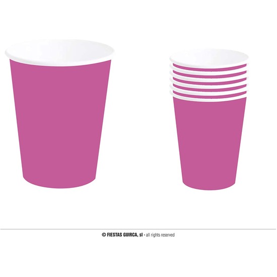 BOLSA 6 VASOS NEON FUCSIA 240 ML 9 CMS image 0