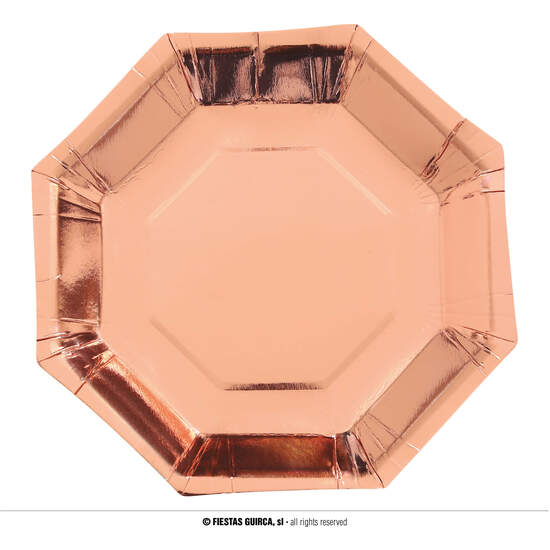 BOLSA 6 PLATOS ORO/ROSA OCTOGONAL 23 CMS image 0