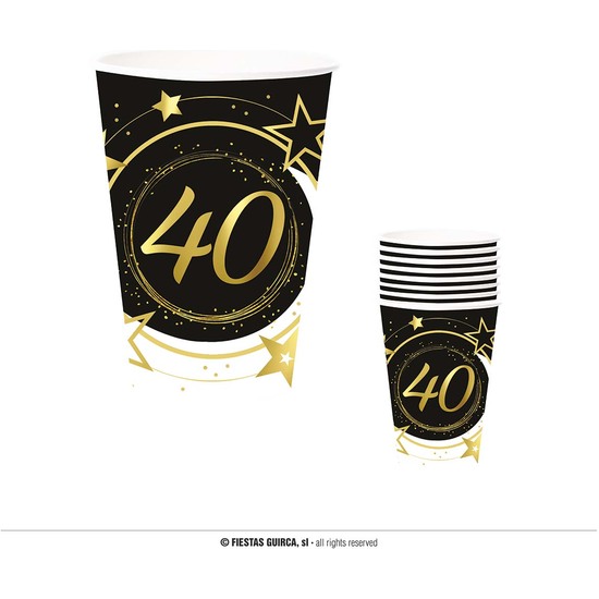 BOLSA 6 VASOS 40 AÑOS 240 ML 9 CMS image 0
