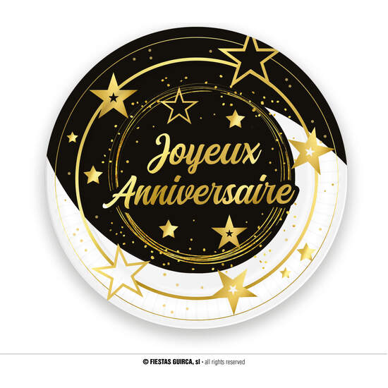 BOLSA 6 PLATOS JOYEUX ANNIVERSAIRE 23 CMS image 0