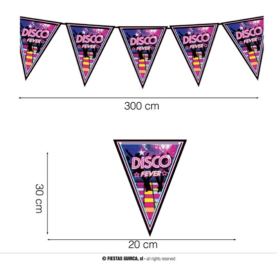 GALLARDETE DISCO FEVER, 300 CMS. 20X30 CMS. PAPEL image 0