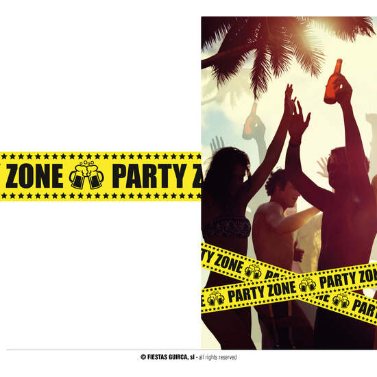 CINTA "PARTY ZONE" 6M X 7.6CM image 0