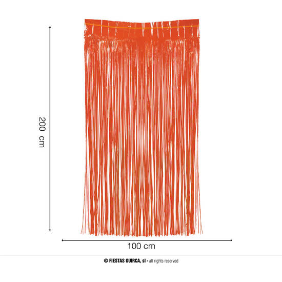 CORTINA NEON NARANJA, 100 X 200 CMS image 0